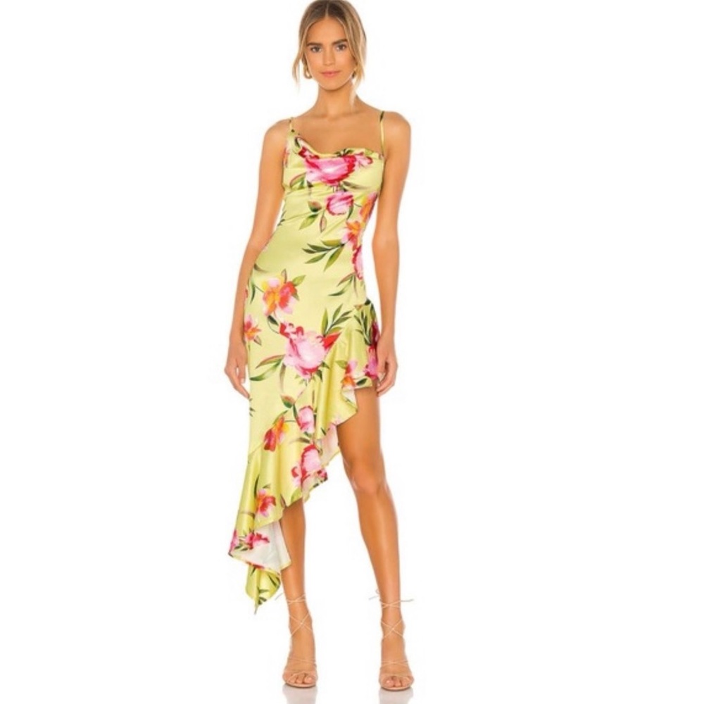 NEW NBD Kaz Gown in Yellow Watercolor Dress size M